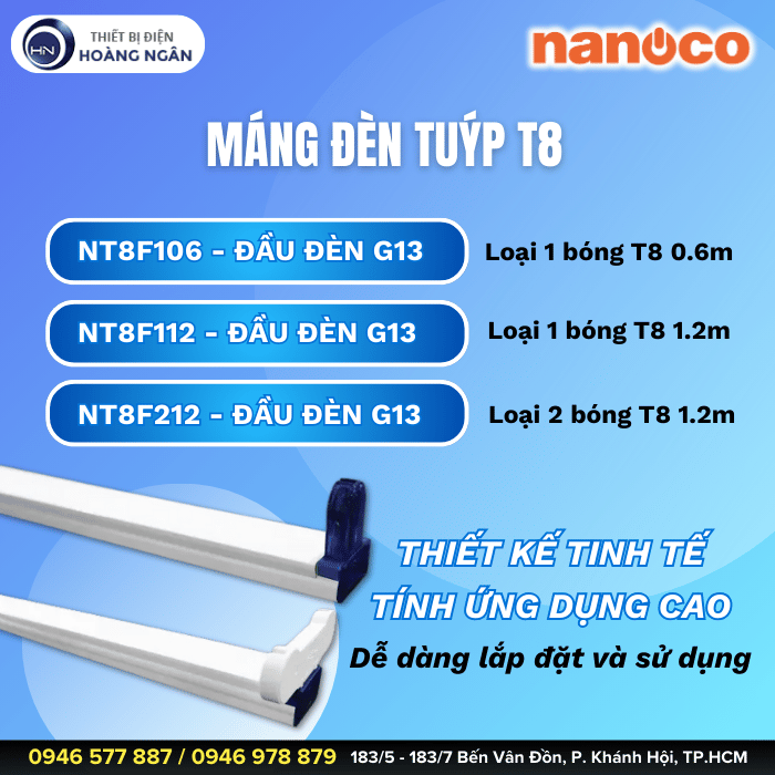 Máng Đèn LED Tuýp T8 NT8F112 Nanoco