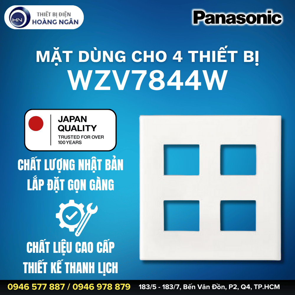 Mặt Công Tắc Panasonic Dùng Cho 4 Thiết Bị WZV7844W