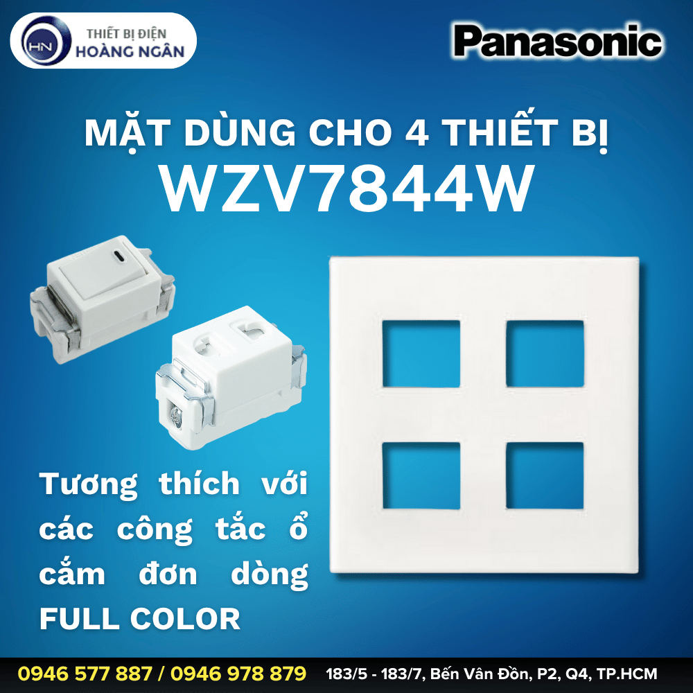 Mặt Công Tắc Panasonic Dùng Cho 4 Thiết Bị WZV7844W
