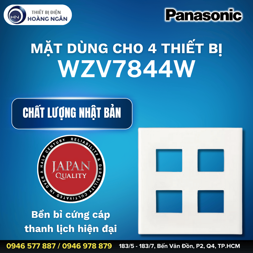 Mặt Công Tắc Panasonic Dùng Cho 4 Thiết Bị WZV7844W