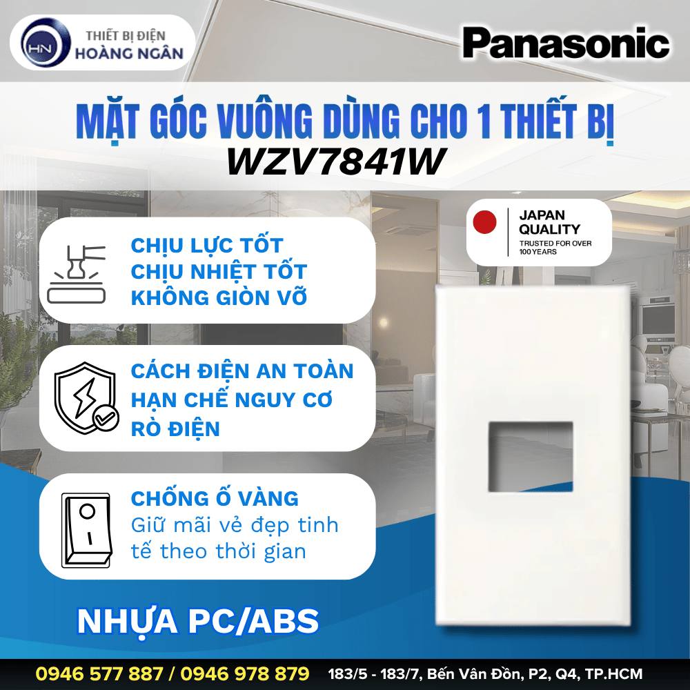 Mặt Góc Vuông Cho 1 Thiết Bị Panasonic WZV7841W