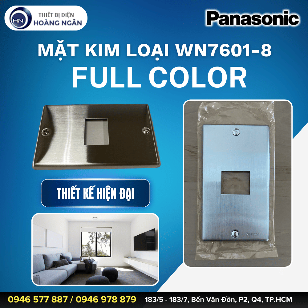 Mặt Kim Loại Dùng Cho 1 Thiết Bị  WN7601-8 - Full Color Panasonic