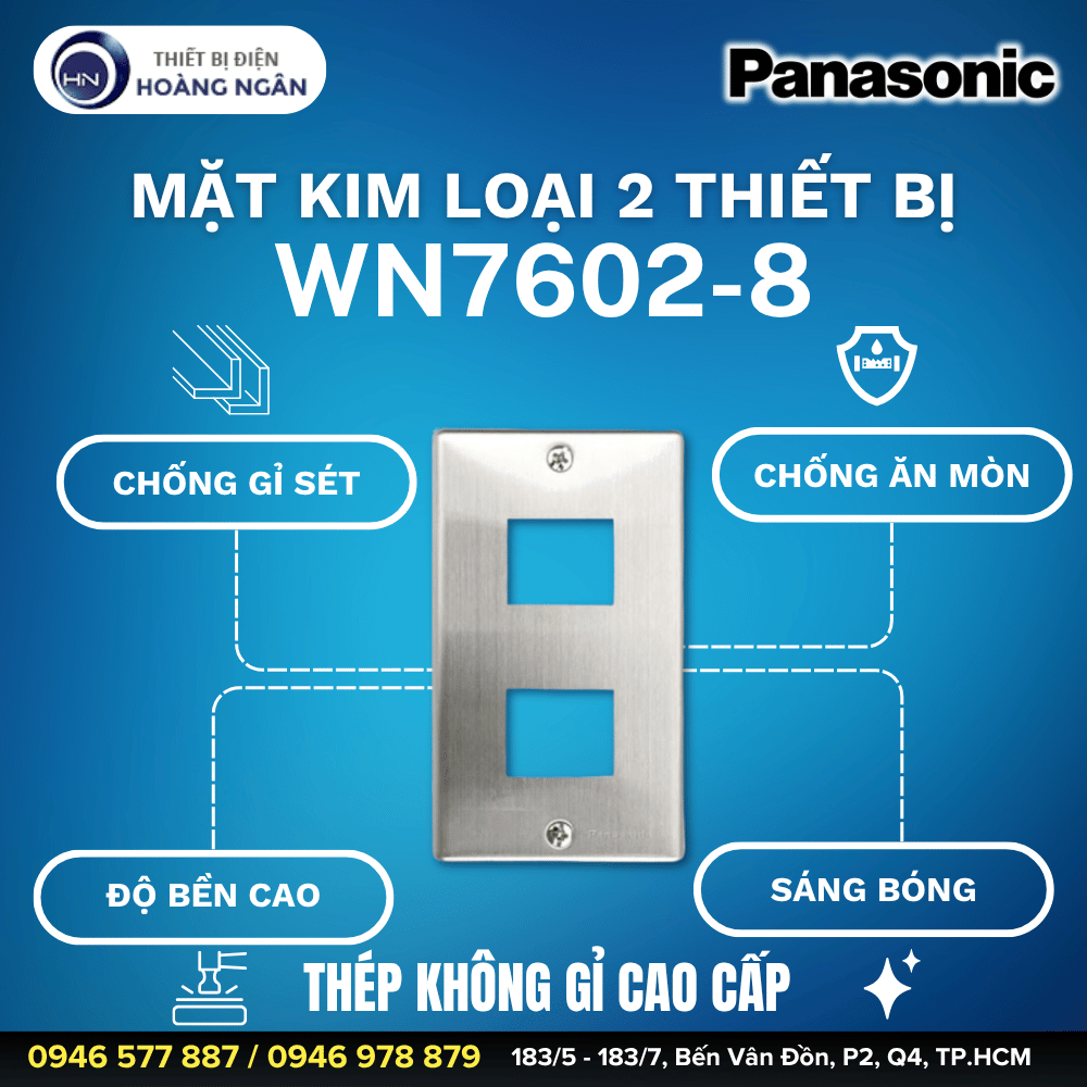 Mặt Kim Loại Dùng Cho 2 Thiết Bị WN7602-8 Panasonic
