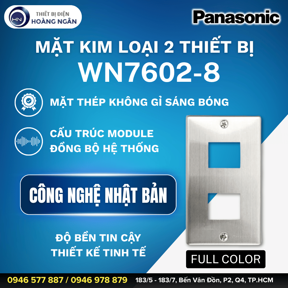 Mặt Kim Loại Dùng Cho 2 Thiết Bị WN7602-8 Panasonic