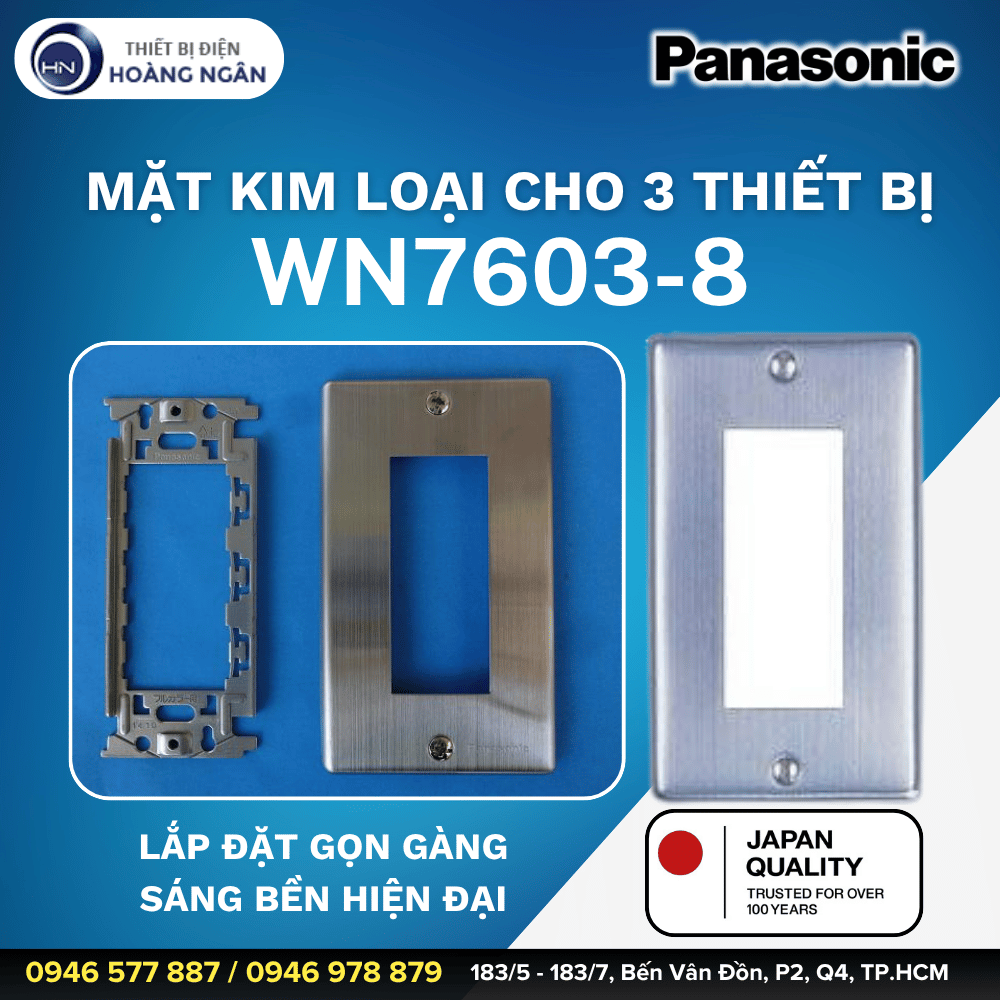Mặt Kim Loại Dùng Cho 3 Thiết Bị WN7603-8 Panasonic