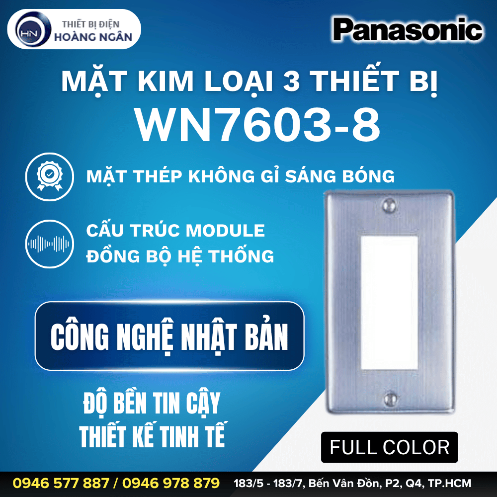 Mặt Kim Loại Dùng Cho 3 Thiết Bị WN7603-8 Panasonic