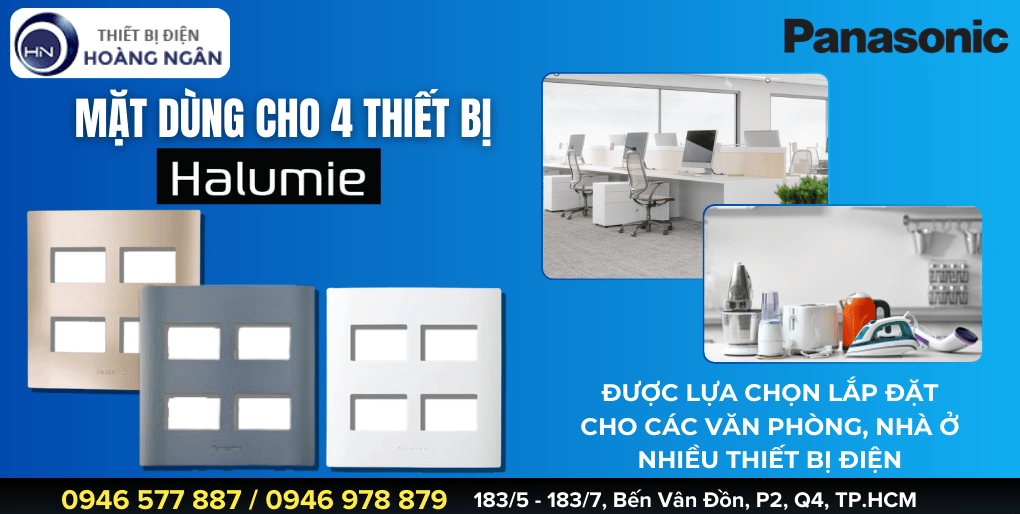 Mặt Ổ Cắm Công Tắc Dùng Cho 4 Thiết Bị Panasonic Halumie Series