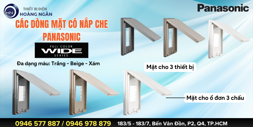 Mặt ổ cắm Panasonic 3 thiết bị - có nắp che mưa