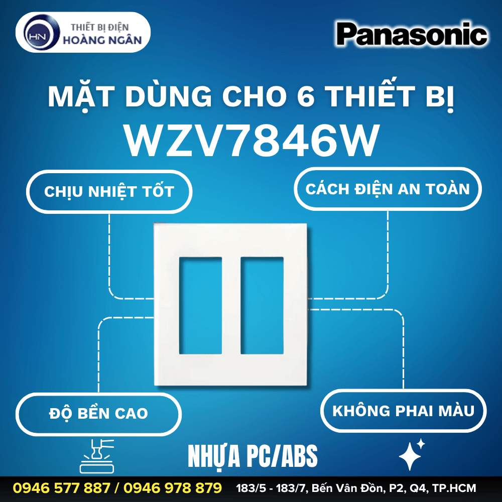 Mặt Ổ Cắm Panasonic Dùng Cho 6 Thiết Bị WZV7846W