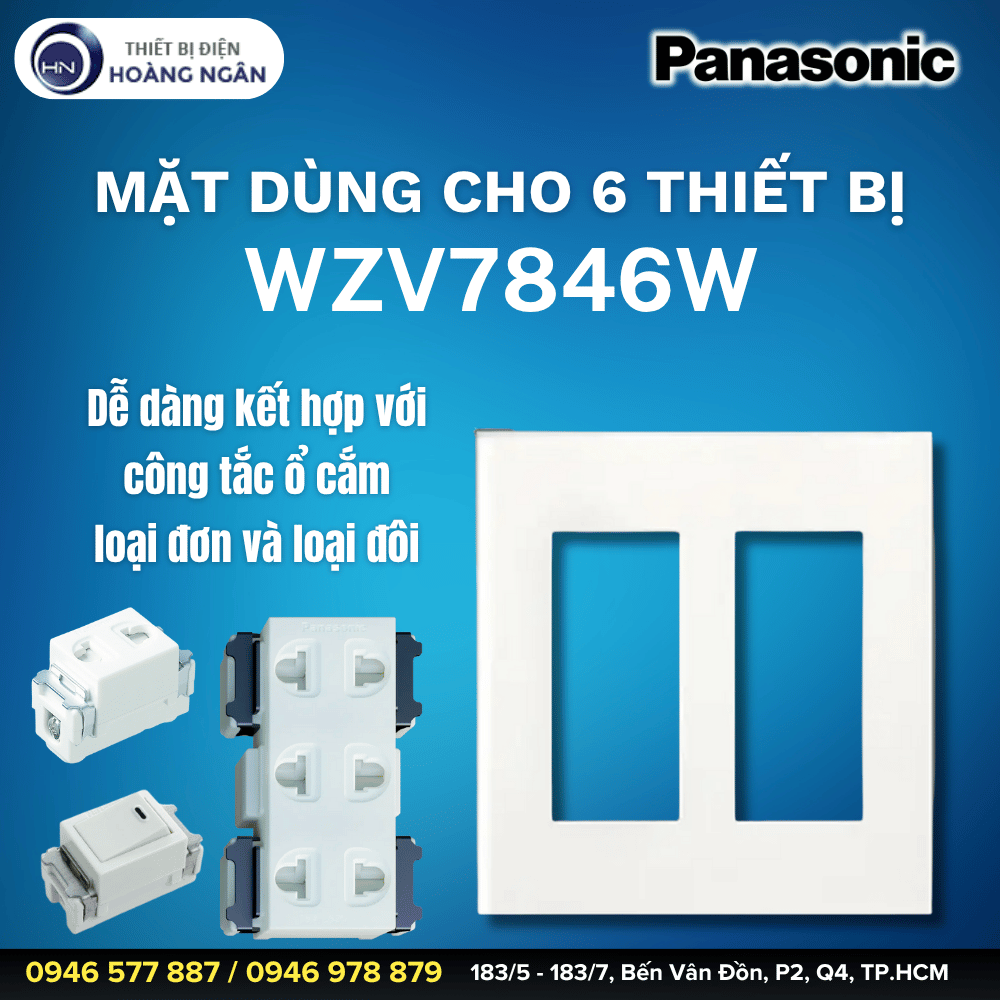 Mặt Ổ Cắm Panasonic Dùng Cho 6 Thiết Bị WZV7846W