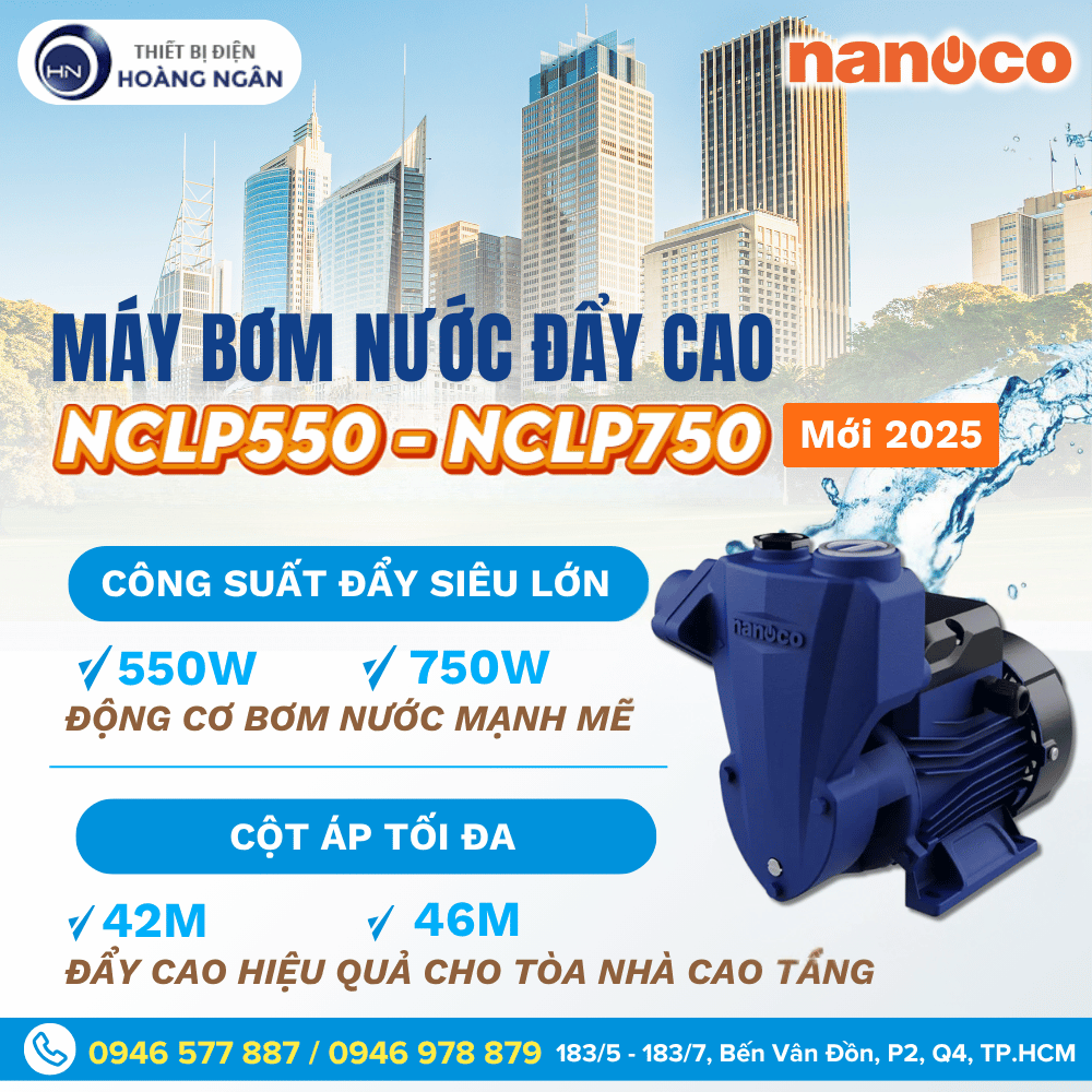 Máy Bơm Nước Đẩy Cao Nanoco Mới 2025