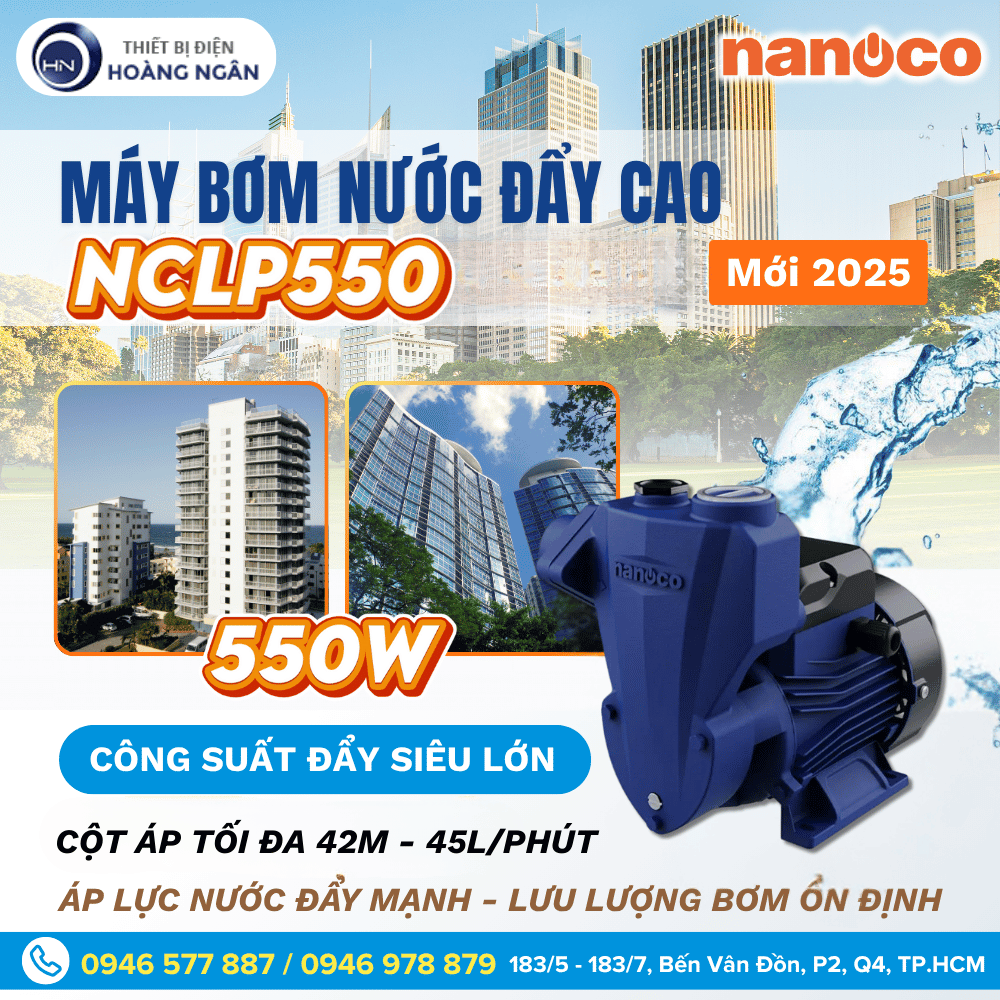 Máy Bơm Nước Đẩy Cao Nanoco Mới 2025