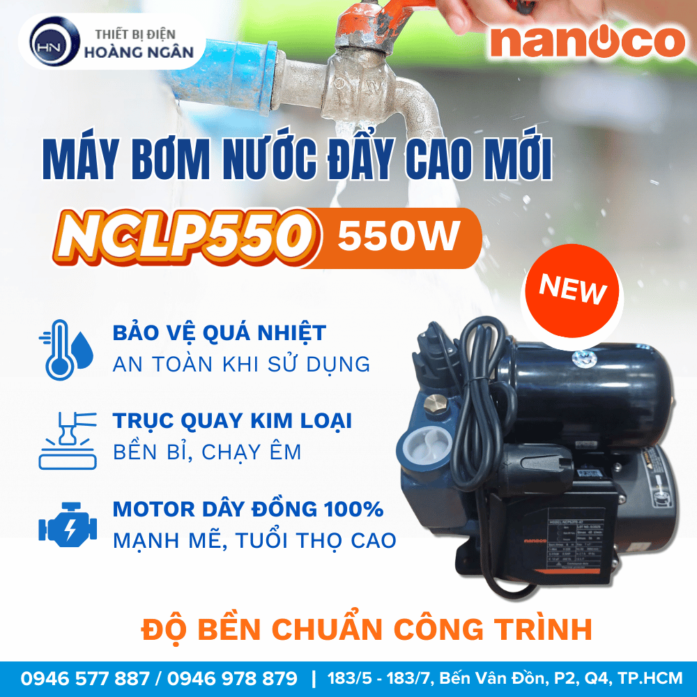 Máy Bơm Nước Đẩy Cao NCLP550 Nanoco 550W