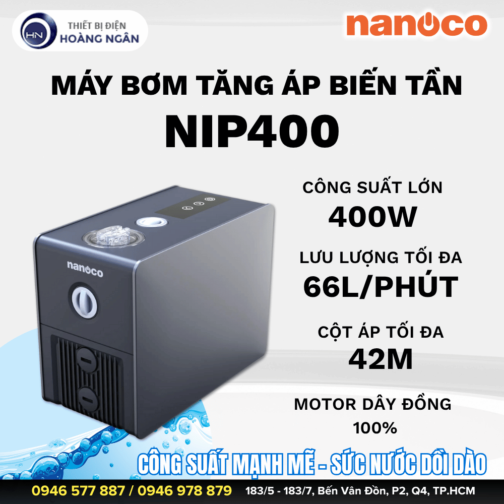 Máy Bơm Tăng Áp Biến Tần Nanoco NIP400