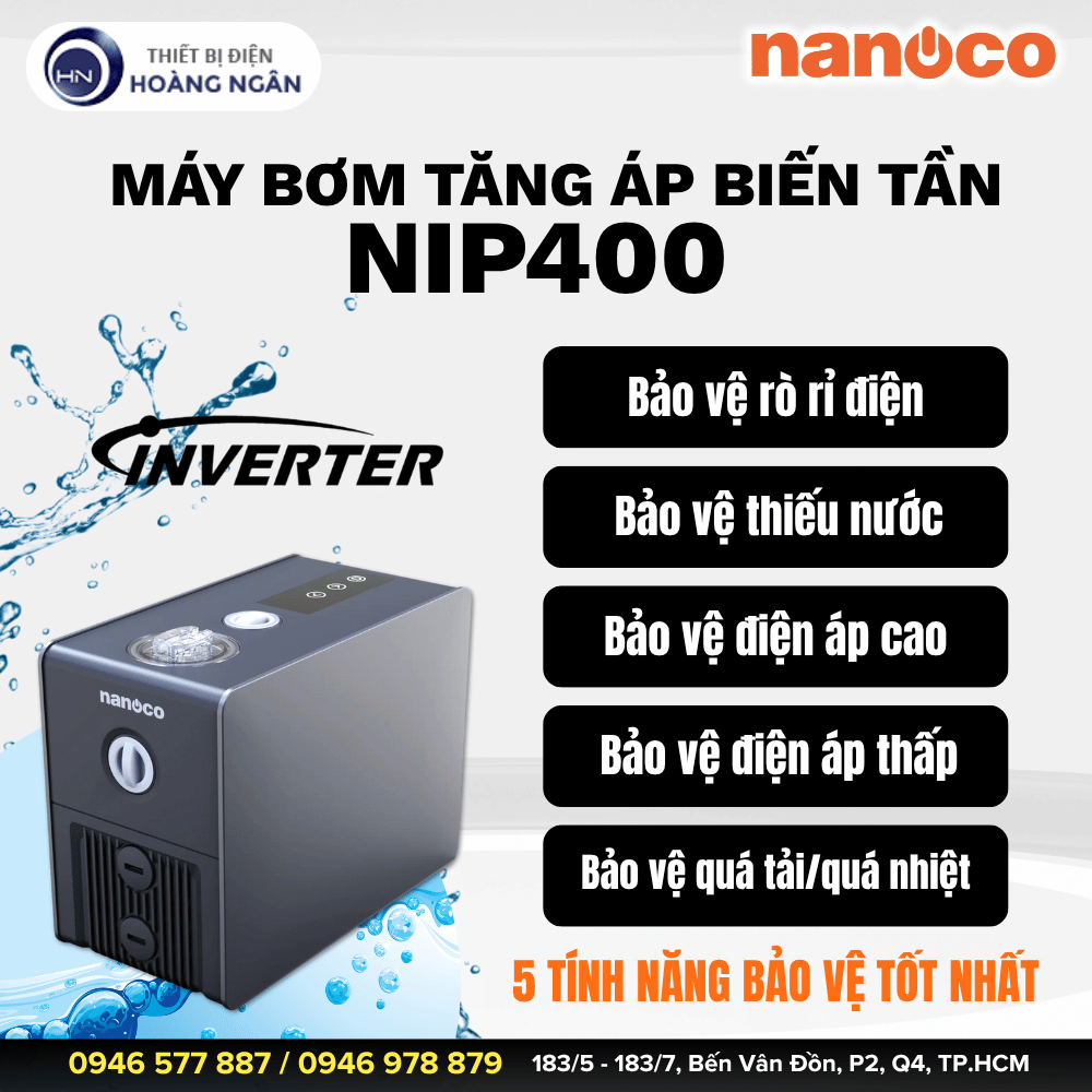 Máy Bơm Tăng Áp Biến Tần Nanoco NIP400