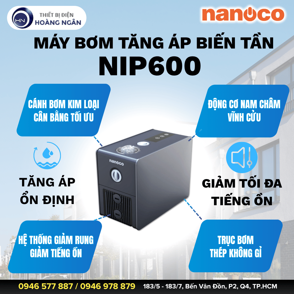 Máy Bơm Tăng Áp Biến Tần NIP600 Nanoco