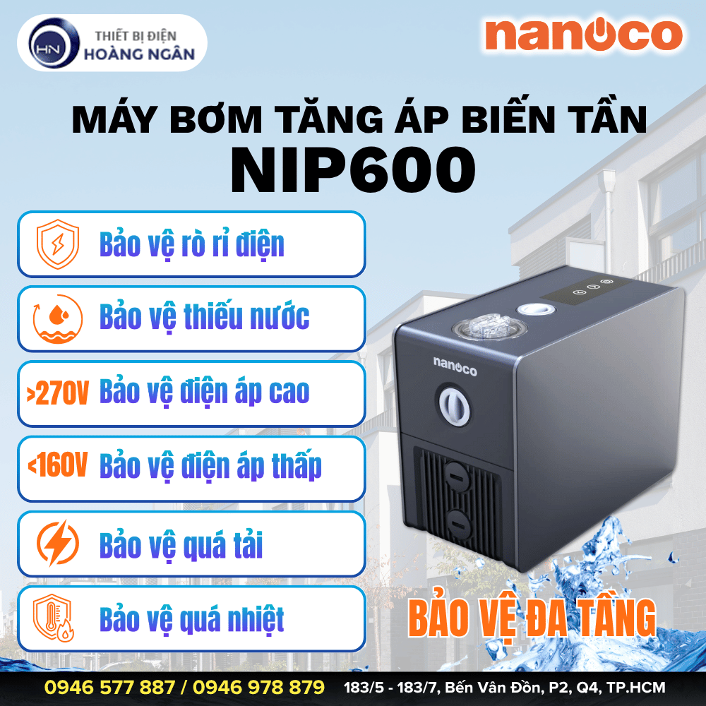 Máy Bơm Tăng Áp Biến Tần NIP600 Nanoco