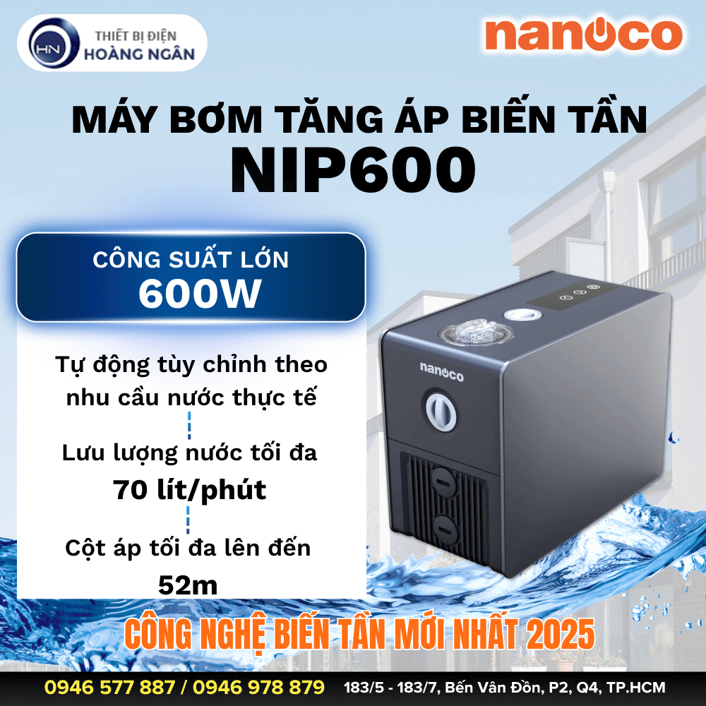 Máy Bơm Tăng Áp Biến Tần NIP600 Nanoco