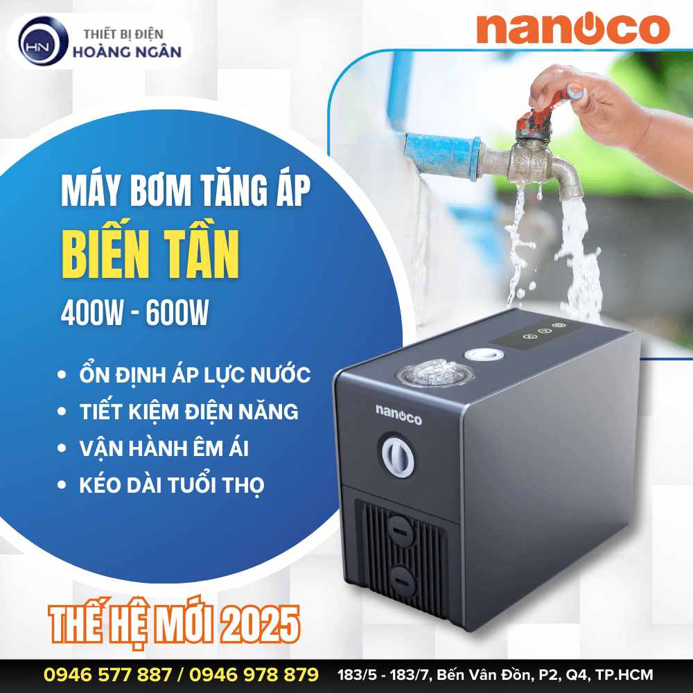Máy Bơm Tăng Áp Biến Tần Nanoco NIP400, NIP600