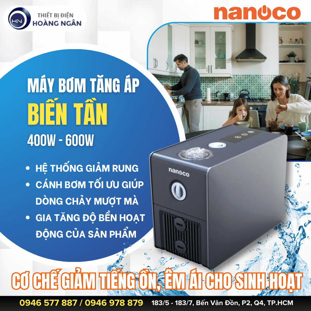 Máy Bơm Tăng Áp Biến Tần Nanoco NIP400, NIP600