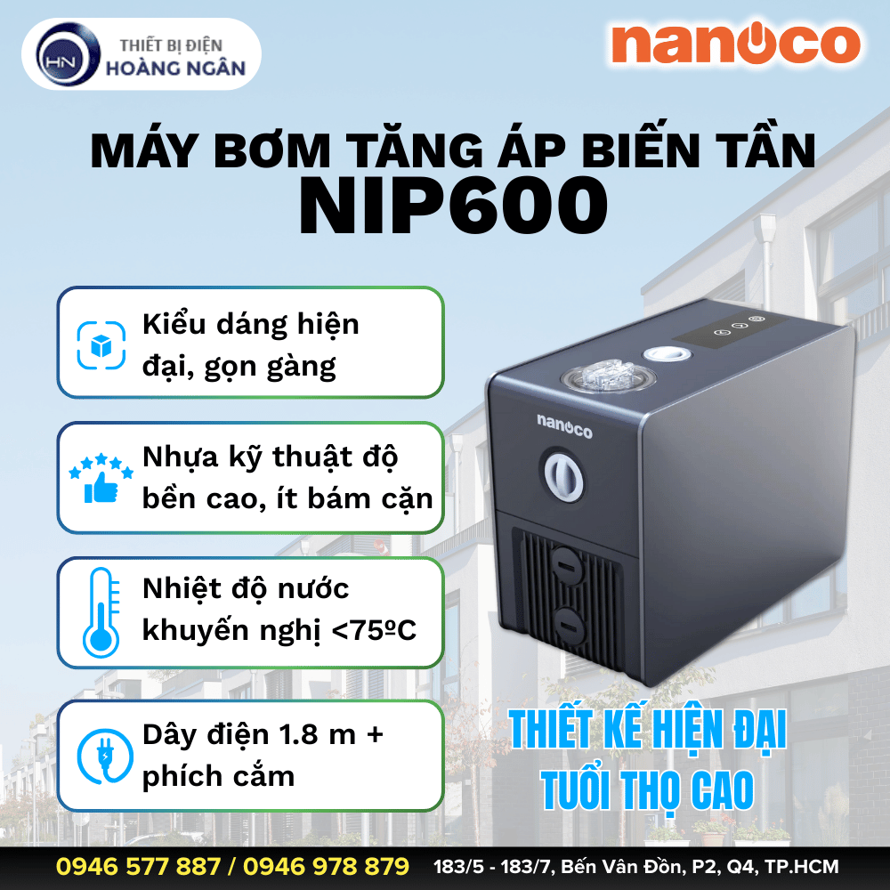 Máy Bơm Tăng Áp Biến Tần Nanoco NIP600