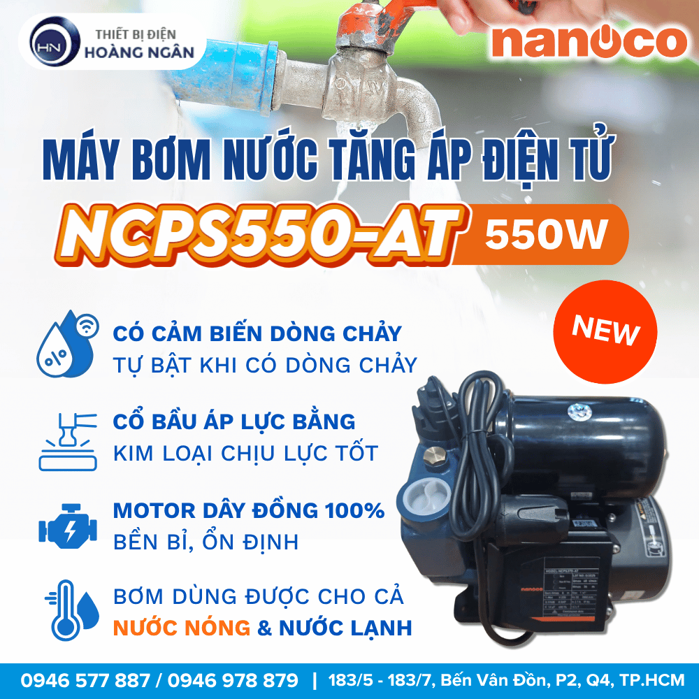 Máy Bơm Tăng Áp Điện Tử NCPS550-AT Nanoco 550W