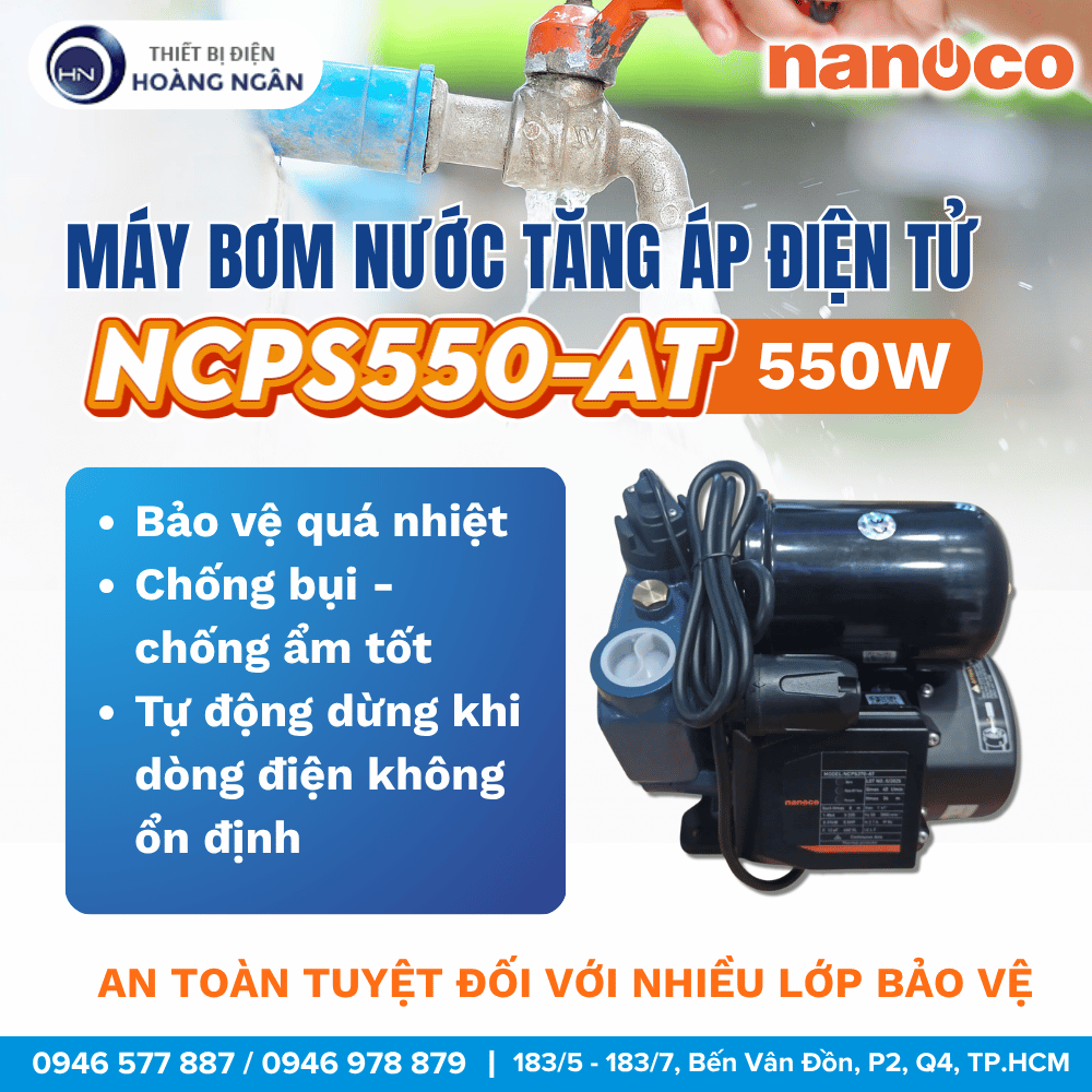Máy Bơm Tăng Áp Điện Tử NCPS550-AT Nanoco 550W