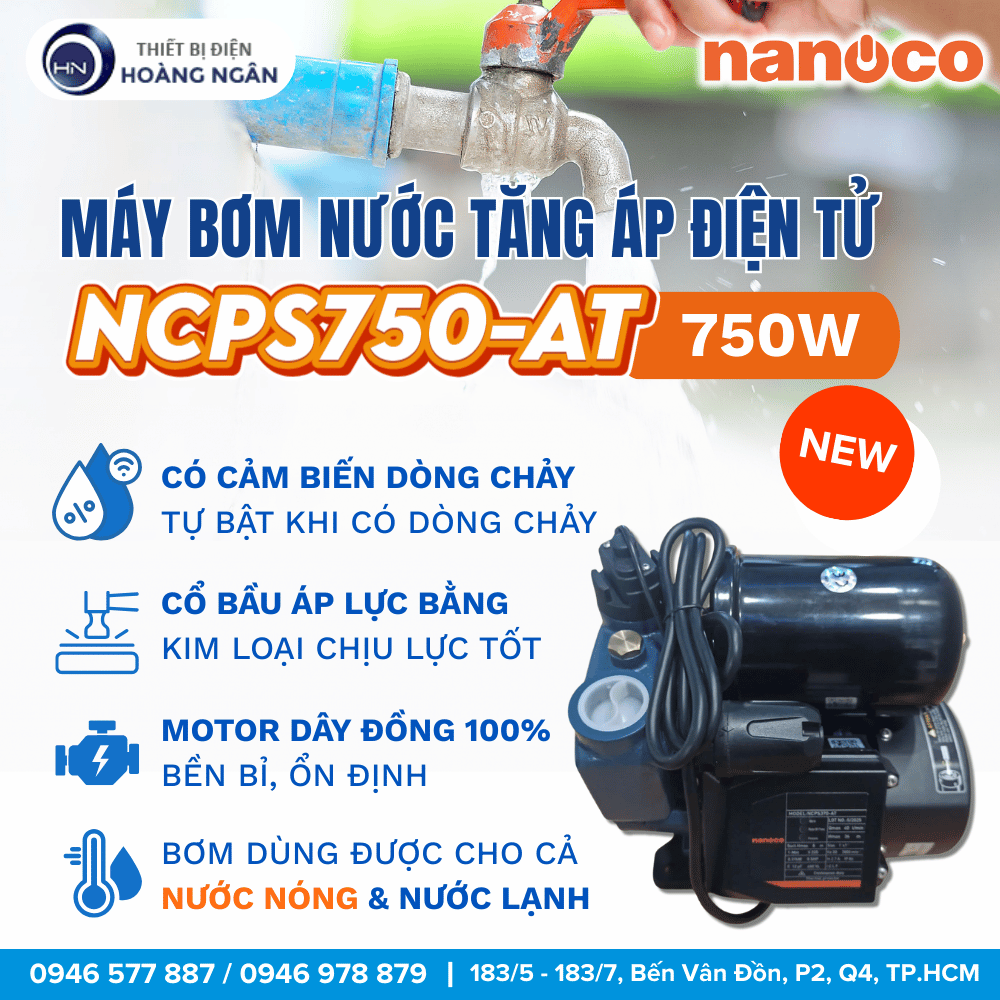 Máy Bơm Tăng Áp Điện tử Nanoco NCPS750-AT