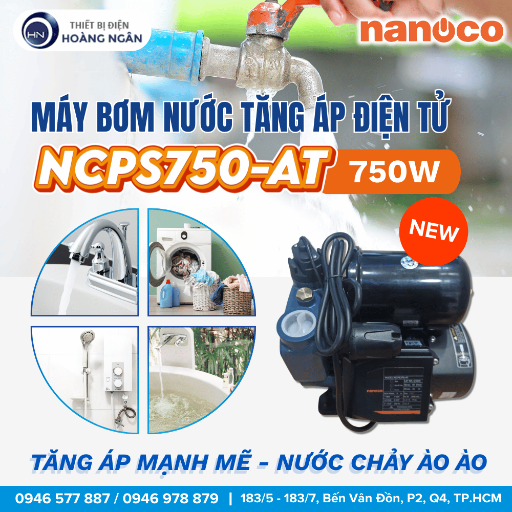 Máy Bơm Tăng Áp Điện tử Nanoco NCPS750-AT
