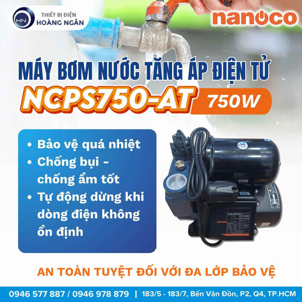 Máy Bơm Tăng Áp Điện tử Nanoco NCPS750-AT