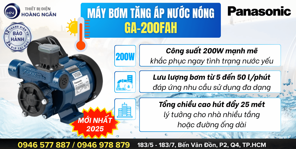 Máy Bơm Tăng Áp Nước Nóng Panasonic GA-200FAH