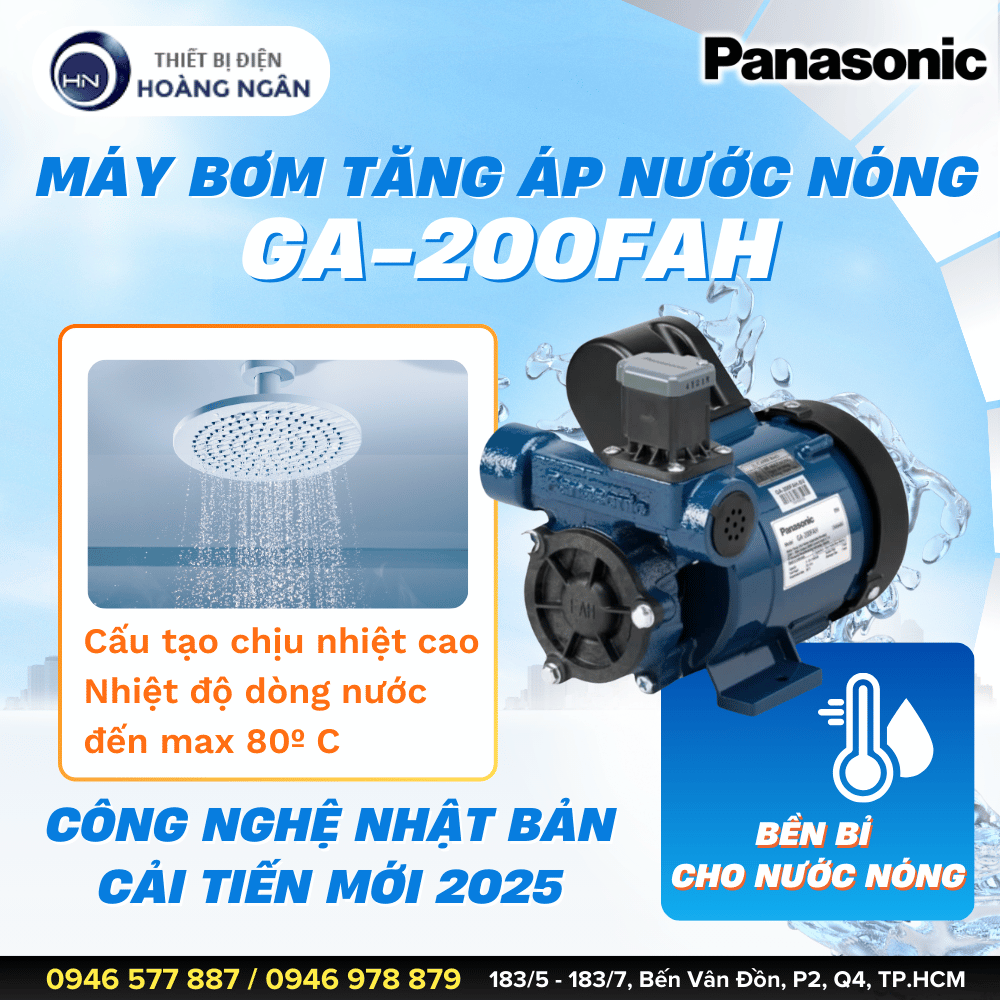 Máy Bơm Tăng Áp Nước Nóng Panasonic GA-200FAH