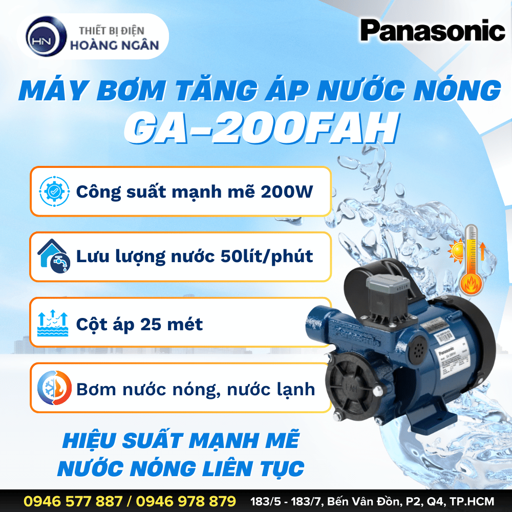 Máy Bơm Tăng Áp Nước Nóng Panasonic GA-200FAH