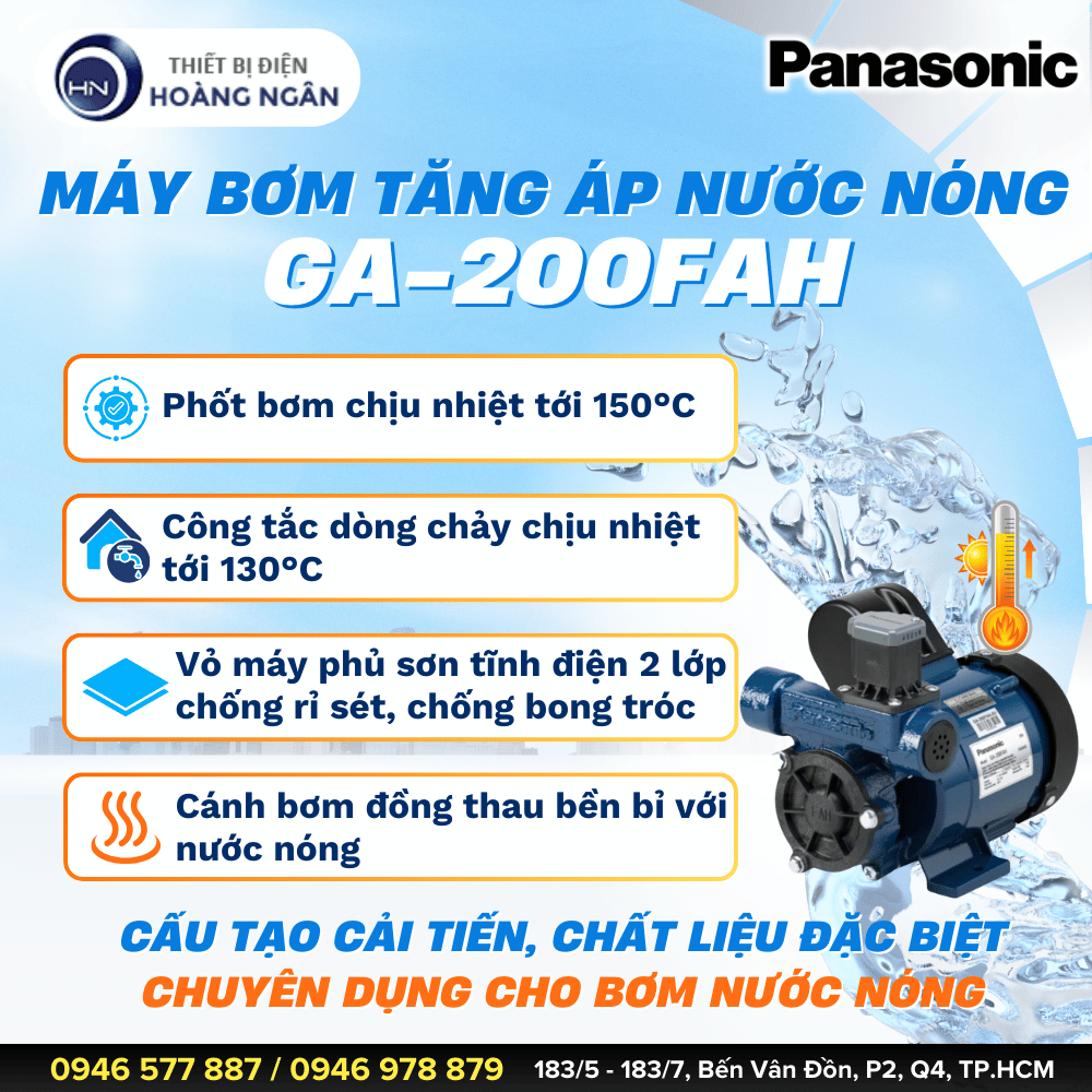 Máy Bơm Tăng Áp Nước Nóng Panasonic GA-200FAH