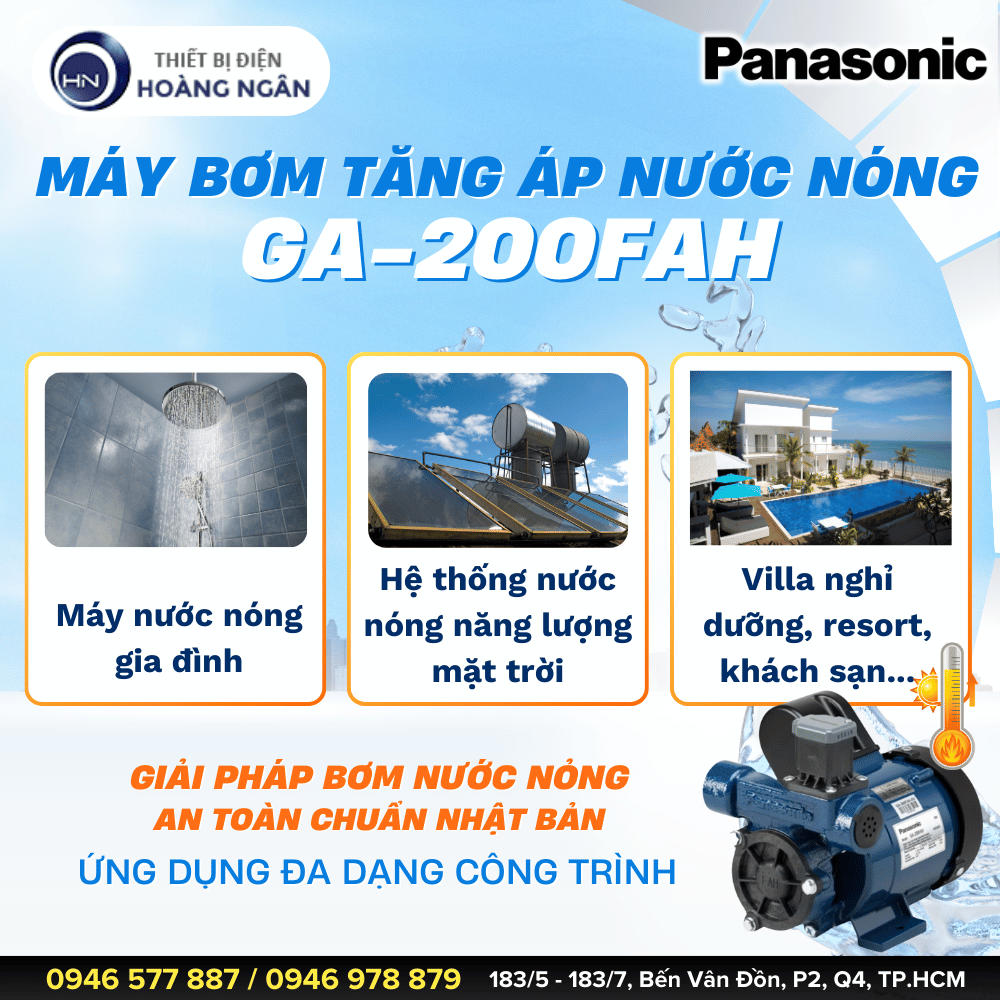 Máy Bơm Tăng Áp Nước Nóng Panasonic GA-200FAH