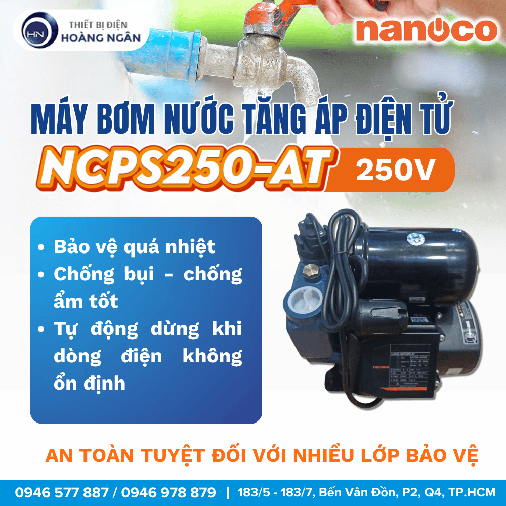 Máy Bơm Tăng Áp Tự Động Nanoco NCPS250