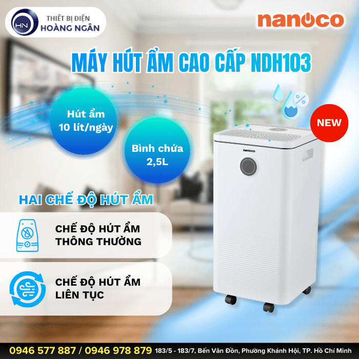 Máy Hút Ẩm 10L Nanoco NDH103