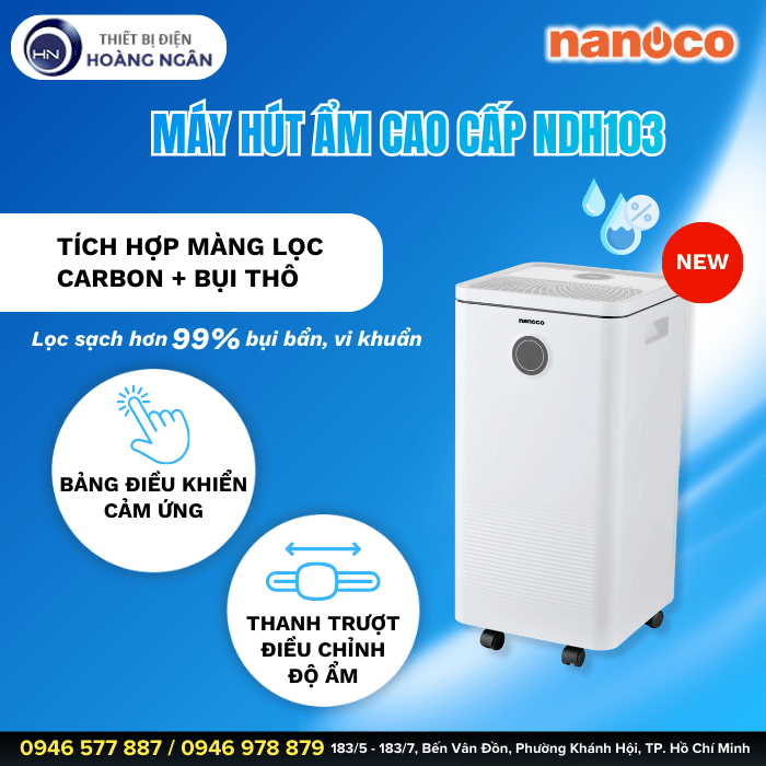 Máy Hút Ẩm 10L Nanoco NDH103