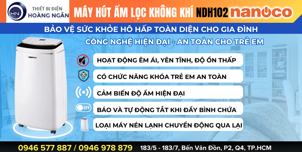 Máy Hút Ẩm Không Khí Nanoco NDH102