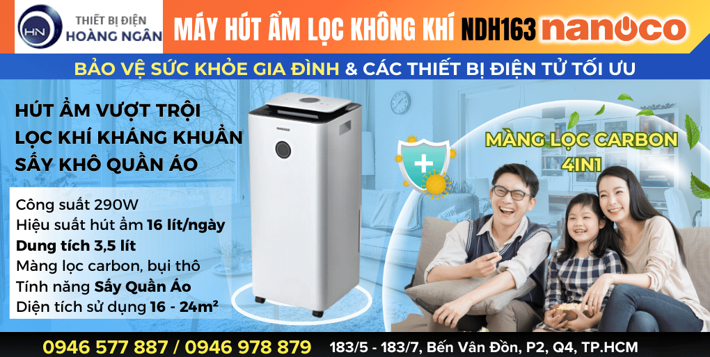 Máy Hút Ẩm Không Khí Nanoco NDH163