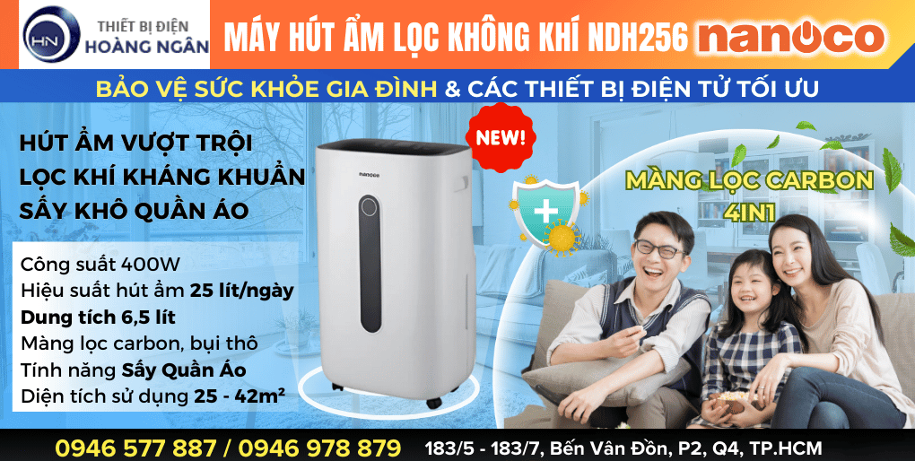 Máy hút ẩm Nanoco NDH256 25L/ngày