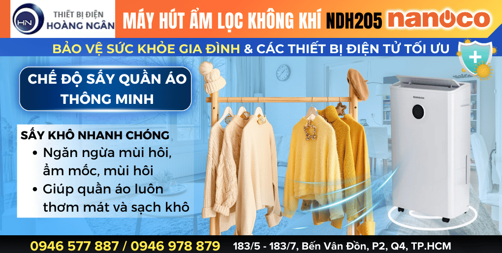 Máy hút ẩm Nanoco NDH205 20L/ngày