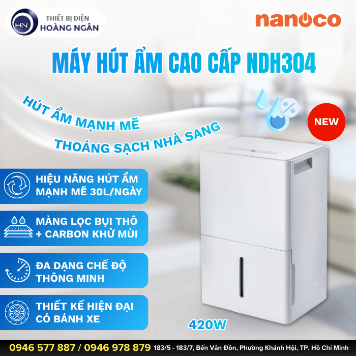 Máy Hút Ẩm Nanoco NDH304