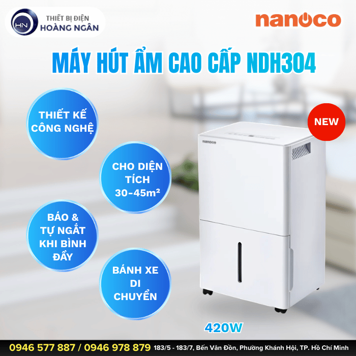 Máy Hút Ẩm Nanoco NDH304