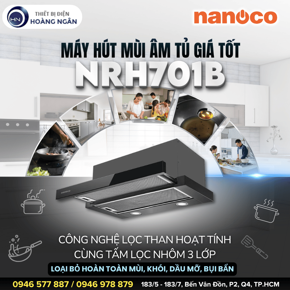 Máy Hút Mùi Âm Tủ Nanoco NRH701B