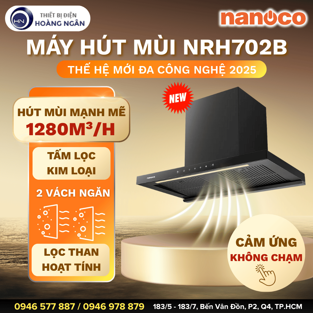 Máy Hút Mùi Bếp Nanoco NRH702B