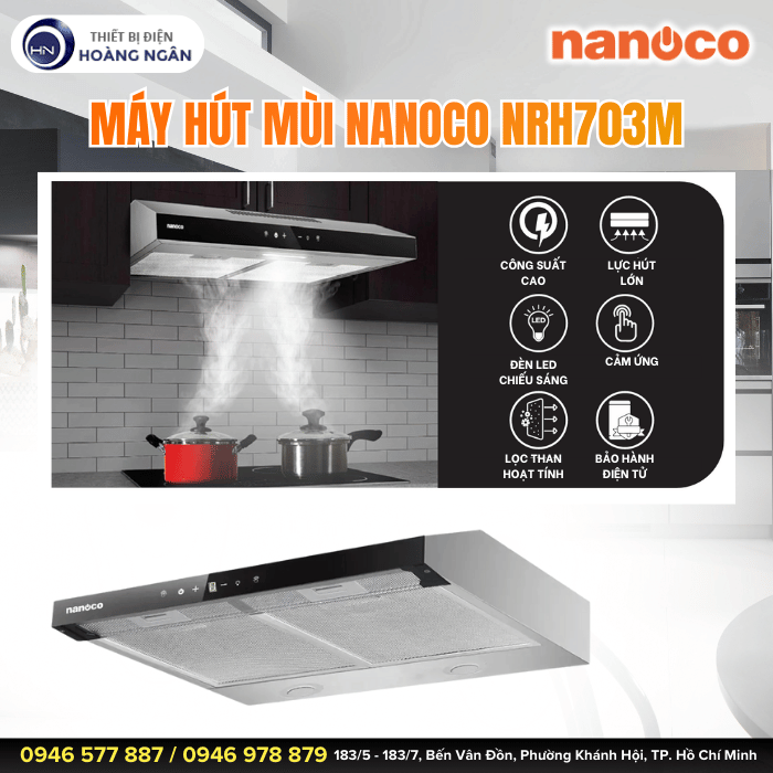 Máy Hút Mùi Bếp Nanoco NRH703M