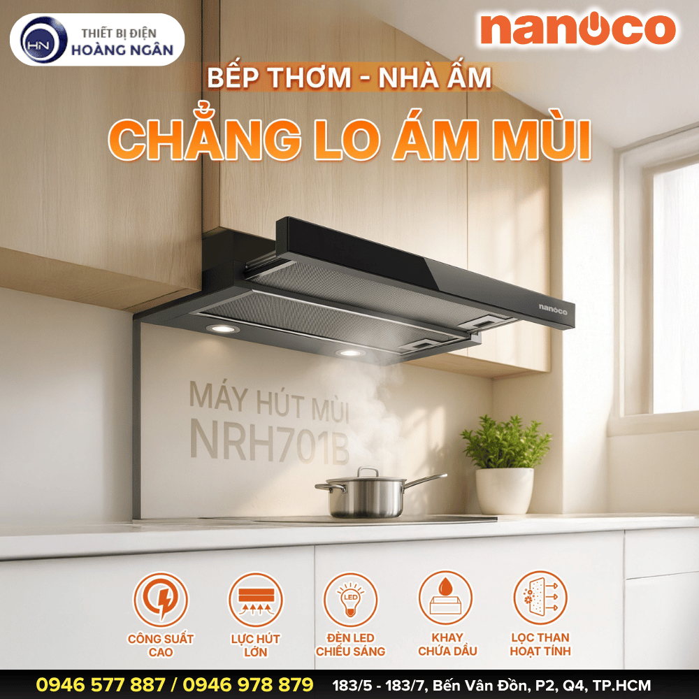 Máy Hút Mùi Nhà Bếp Giá Rẻ Nanoco NRH701B