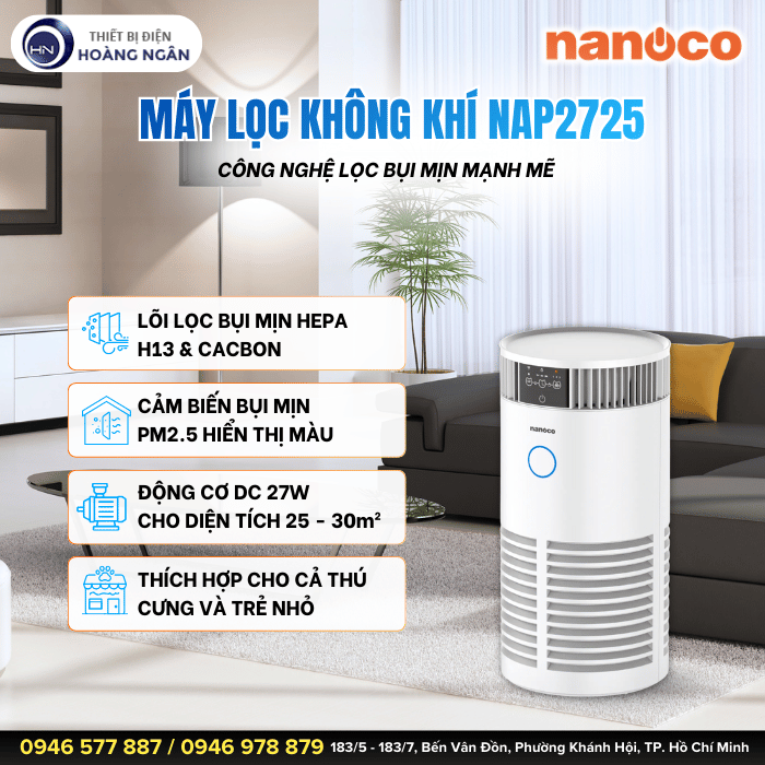 Máy Lọc Không Khí Nanoco NAP2725