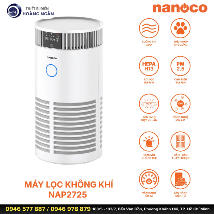 Máy Lọc Không Khí Nanoco NAP2725